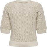 Only - ONLLUCIE - Gebreide Trui - Ecru - Korte Mouwen - O-hals
