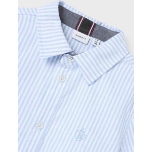 Name It - NKMNEWSA SS SHIRT NOOS - Overhemd - Campanula Stripes - Korte Mouwen - Katoen