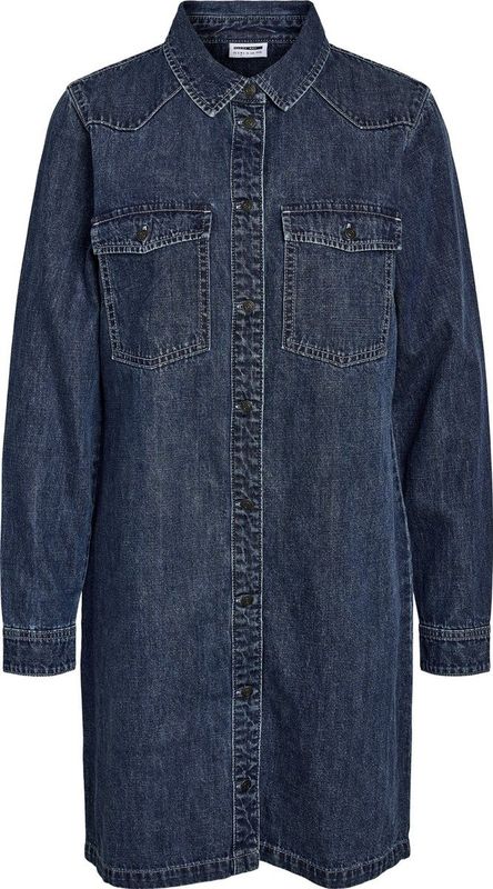 NOISY MAY Nmnew Sign L/S Denim Dress Vi002mb Noos Nmnew Signe Denim Jurk L/S Vi002Mb Noos Dames (1 stuk), Medium blauwe denim, M