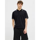 Poloshirt - Zwart - Katoen/Polyester/Elastaan - Korte Mouwen