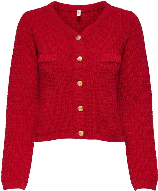 Only - Onlnolan Life Ls KNT Jacket - Huid Rood - Gebreide Jas