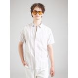 Selected Homme - Slhreg-Sun Shirt SS Noos - Overhemd - Beige - Katoen