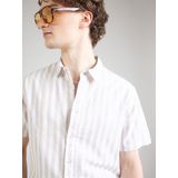 Selected Homme - Slhreg-Sun Shirt SS Noos - Overhemd - Beige - Katoen