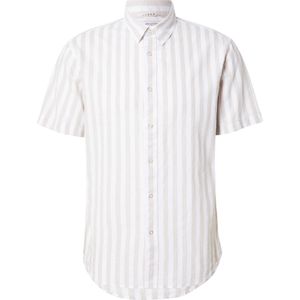 Selected Homme - Slhreg-Sun Shirt SS Noos - Overhemd - Beige - Katoen