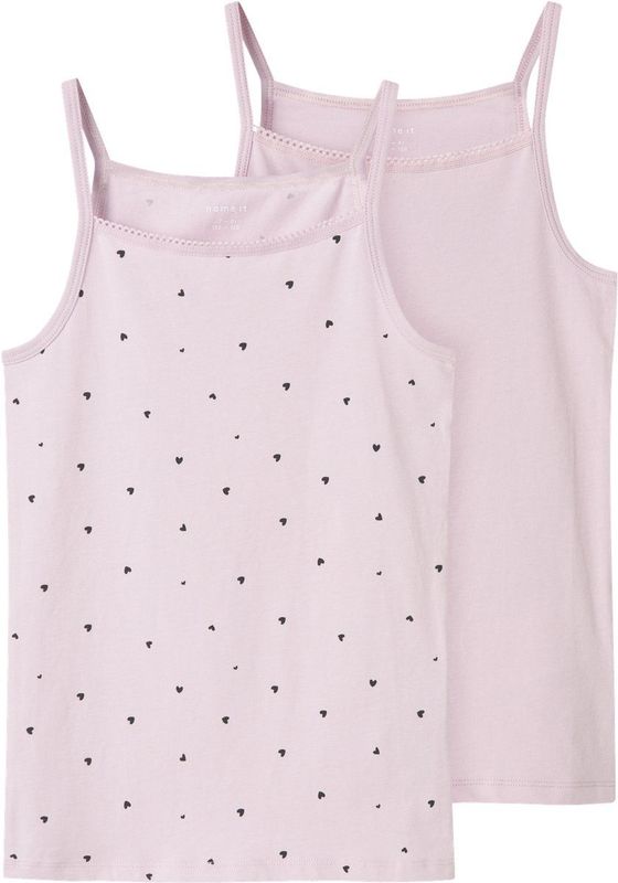 2-pack Top Met Bandjes - Zwart - Jersey - Kantdetail