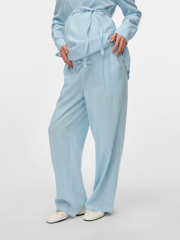 Zwangerschapsbroek - Wide Leg Fit - Koordsluiting - Mid Rise - Met Buikband