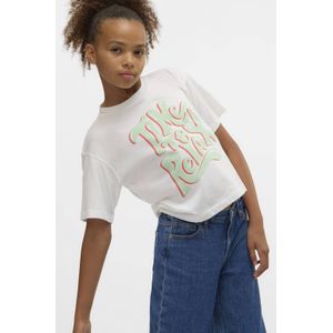 VERO MODA - T-shirt - Wit - Katoen - Oversized Cropped Fit