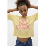 VERO MODA GIRL - T-shirt - Geel - Modal en Katoen