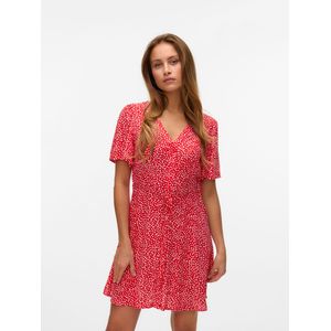 Vero Moda - VMALBA SS SHORT DRESS - Mini-jurk - Fiery Red - Korte Mouwen