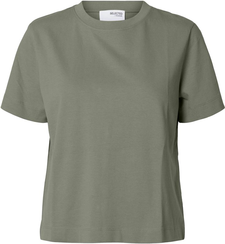 SELECTED FEMME Slfessential Ss Boxy Tee Noos, Vetiver., L