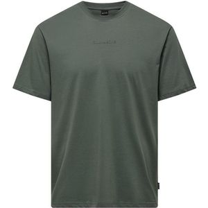 Only Sons T-shirt Onslevi Life Reg Text Ss Tee Noos 22028147 Castor Gray Mannen