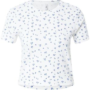 Only T-shirt Onlfenja Life Ss Aop Top Jrs Noos 15347986 Cloud Dancer/blue Flower Dames Maat - M
