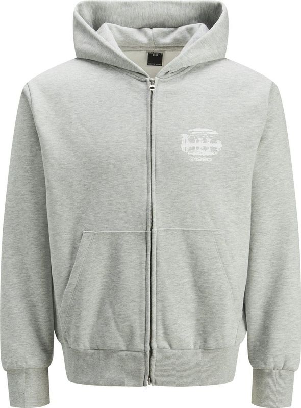 Jack & Jones - Jcoprime Sweat Zip Hood - Lichtgrijs - Heren