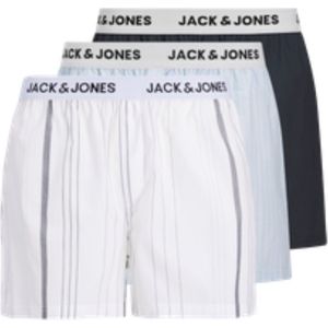 Jack & Jones - ADDITIONALS JACANCHOR WOVEN - Boxershorts - Bright White India Ink - Subdued Blue - 3-pack