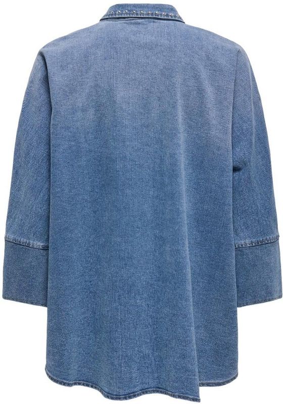 Only - ONLGRACE - Blouse - Medium Blue Denim - 100% Katoen, Oversized Pasvorm
