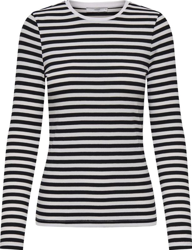 Only - ONLMAI STRIPE L/S TOP JRS NOOS - Shirt met Lange Mouwen - Zwart - Regular Fit