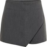 Only - Korte Broek - Donkergrijs Melange - 72% Polyester, 22% Viscose, 6% Elastan