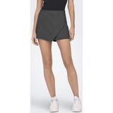 Only - Korte Broek - Donkergrijs Melange - 72% Polyester, 22% Viscose, 6% Elastan