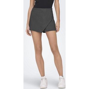Only - Korte Broek - Donkergrijs Melange - 72% Polyester, 22% Viscose, 6% Elastan