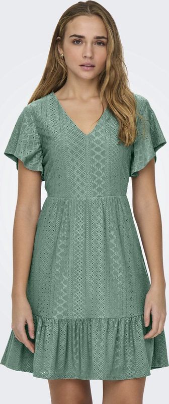 Only - Korte Jurk - Olijfgroen - 50% Gerecycled Polyester