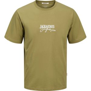 Jack & Jones - Shirt JORAlmeria - Olijfgroen/Wit - Kwartmouw