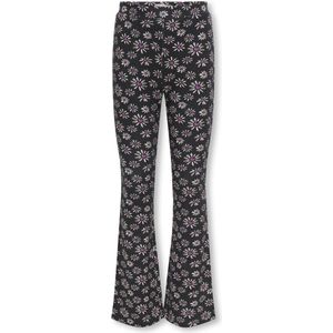 ONLY - Kogpaige Flared AOP Pant - Broeken - Zwart - Flared Fit