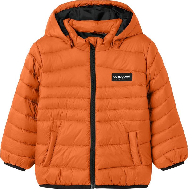 Name It - NMMMARBLE JACKET PB - Outdoorjack - Celosia Orange - Met Afneembare Capuchon