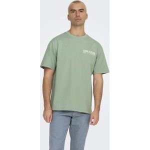 Only & Sons - Kazbah Print - T-shirt - Lichtgroen - Relaxed Fit