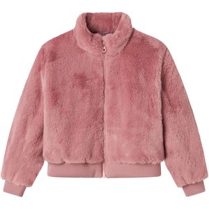 NAME IT KIDS faux fur jas roze