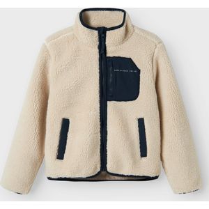 NAME IT Nknmattia Sherpa Jacket Pb voor kinderen, uniseks, maanbeam, 140
