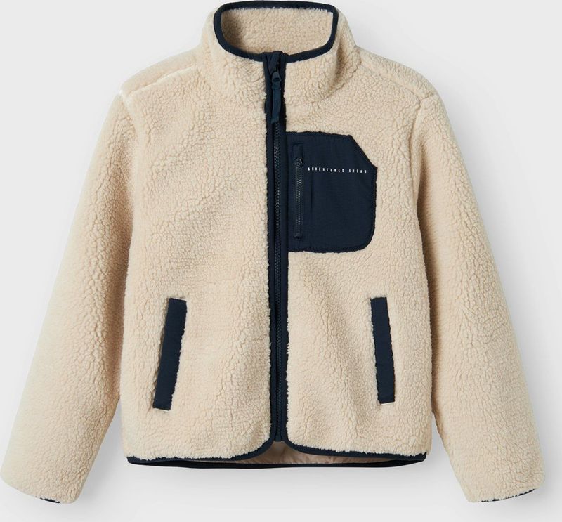 NAME IT - Teddy Jas - Sherpa - Jack - Voor Kinderen - Lange Mouwen - Hoge Opstaande Kraag