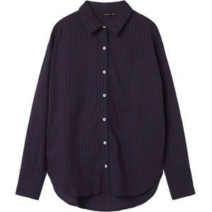 Shirt - Blauw - Geweven Stof - Lange Mouwen - Relaxed Fit