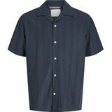 JACK & JONES Heren Jprccmontana Dobby Resort S/S Shirt Sn, Blue Nights., L