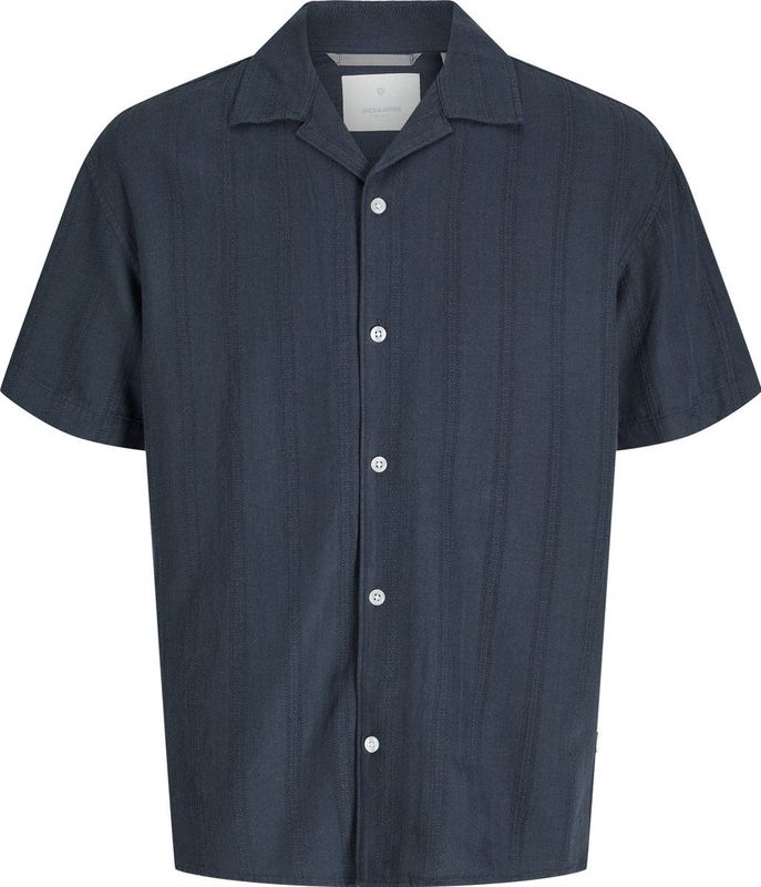 JACK & JONES Heren Jprccmontana Dobby Resort S/S Shirt Sn, Blue Nights., L