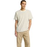 Selected Homme - Slhdjango Stripe - T-shirt - Beige - Katoen