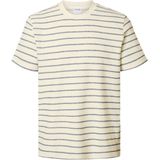 Selected Homme - Slhdjango Stripe - T-shirt - Beige - Katoen