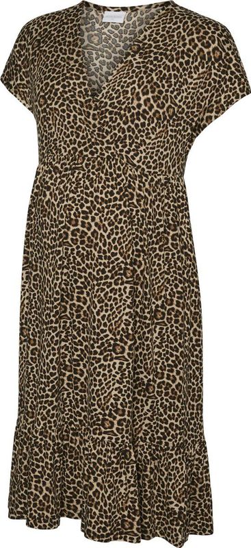 Mlnaia - Zwangerschapsjurk - V-Hals - Korte Mouwen - Knielengte - Regular Fit