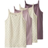 Name It Meisjes hemd top nkfstrap 4-pack effen/print multicolor
