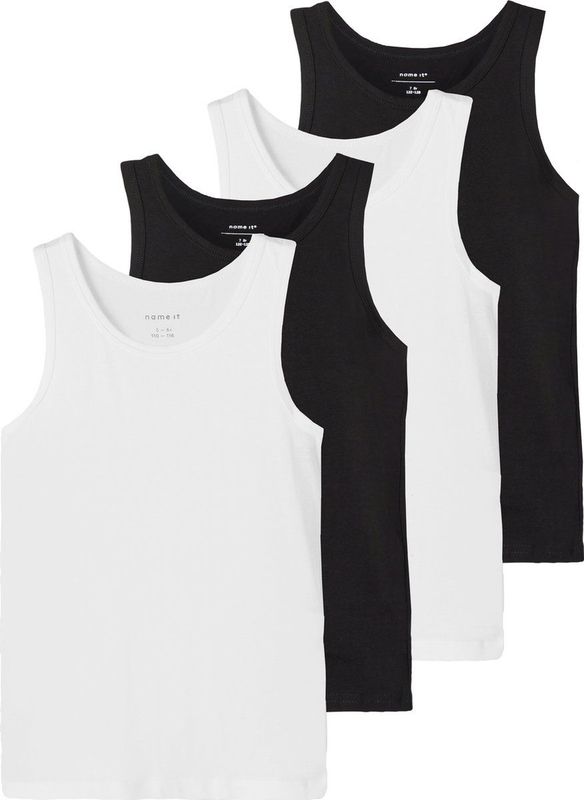 Name it - 4-Pack Onderhemden - Wit - Katoen