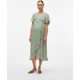 Mlsophie - Zwangerschapsjurk - Midi-lengte - V-Hals - Korte Mouwen - Regular Fit