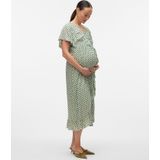 Mlsophie - Zwangerschapsjurk - Midi-lengte - V-Hals - Korte Mouwen - Regular Fit