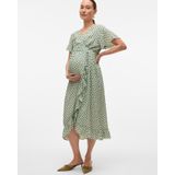 Mlsophie - Zwangerschapsjurk - Midi-lengte - V-Hals - Korte Mouwen - Regular Fit