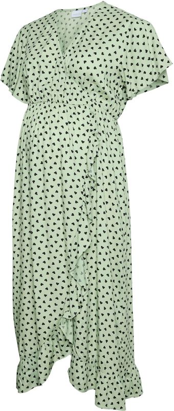 Mlsophie - Zwangerschapsjurk - Midi-lengte - V-Hals - Korte Mouwen - Regular Fit