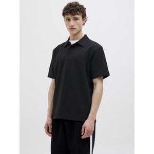JACK & JONES Heren Jcosago Textured Polo Ss, zwart, L
