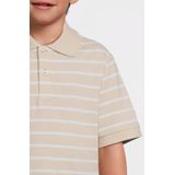 NAME IT - NKMVOLO - Poloshirt - Zand en Wit - Korte Mouwen