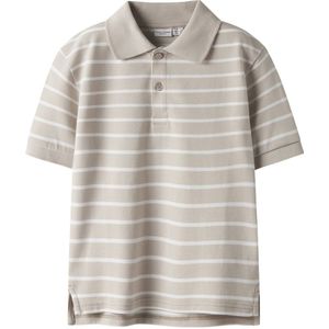 NAME IT - NKMVOLO - Poloshirt - Zand en Wit - Korte Mouwen