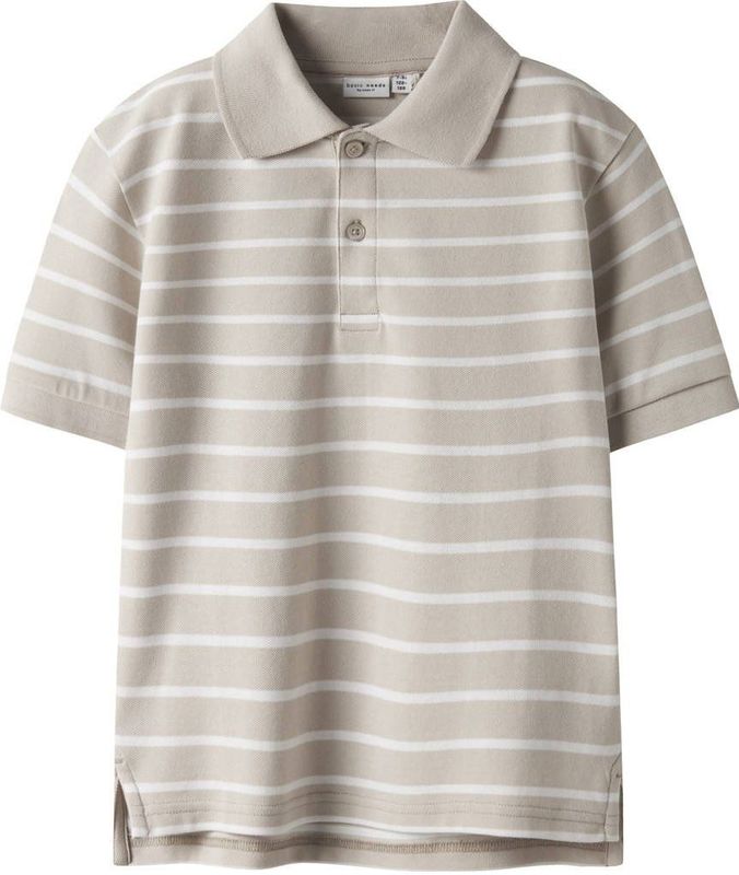 NAME IT - NKMVOLO - Poloshirt - Zand en Wit - Korte Mouwen