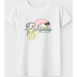 Name It - Nkfmora Pokemon Ss Nreg Top Box - Wit - T-shirt - Korte Mouwen