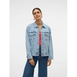 Vero Moda - Klassiek Denim Jack - Blauw - Katoen - Knoopsluiting - Voorzakken