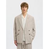 Linnenmix - Blazer - Groen - Relaxed Fit